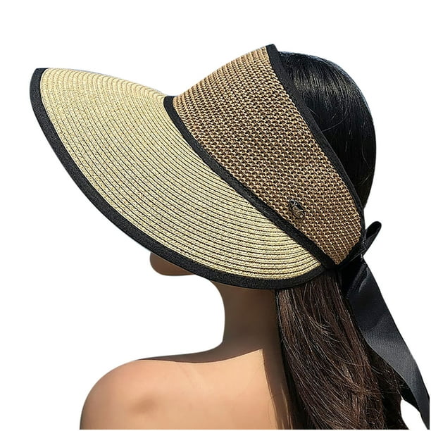 Hot Women Big Brim Sun Hats Foldable Hand Made Straw hat Female Summer hat Casual Shade Cap Beach hat 